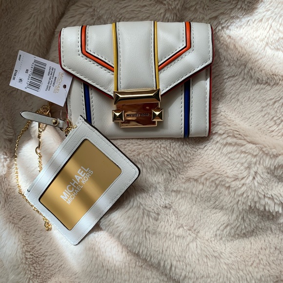 Michael Kores🌈NWTs🌈Whitney rainbow trim wallet - Picture 3 of 16